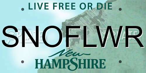 SNOFLWR New Hampshire License Plate