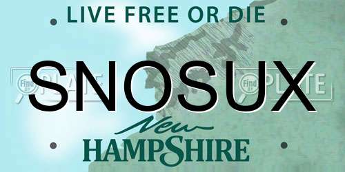SNOSUX New Hampshire License Plate