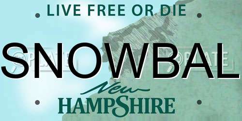 SNOWBAL New Hampshire License Plate