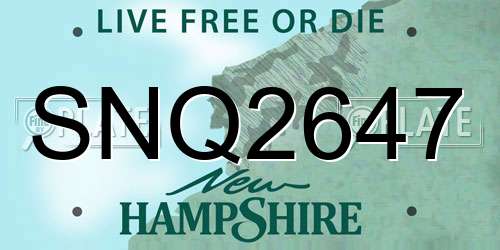 SNQ2647 New Hampshire License Plate