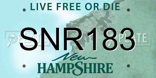SNR183 New Hampshire License Plate