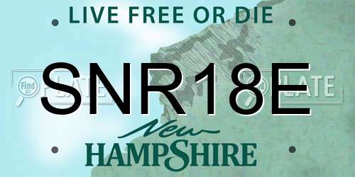 SNR18E New Hampshire License Plate