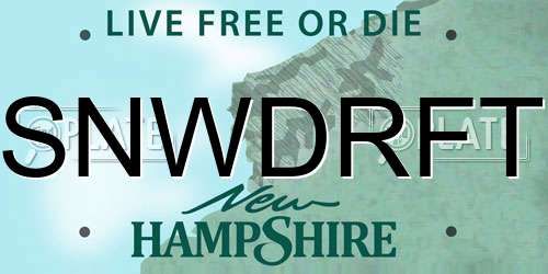 SNWDRFT New Hampshire License Plate