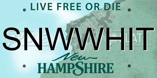 SNWWHIT New Hampshire License Plate