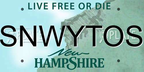 SNWYTOS New Hampshire License Plate
