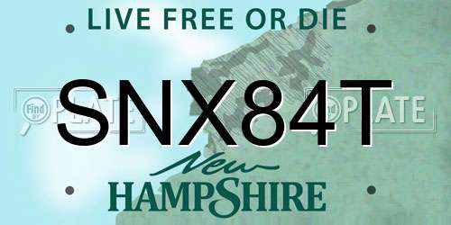 SNX84T New Hampshire License Plate