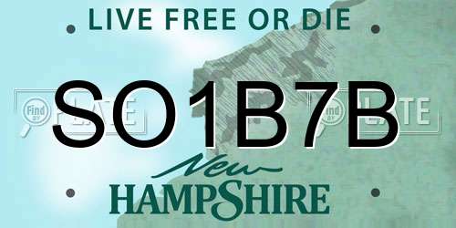 SO1B7B New Hampshire License Plate