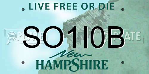 SO1I0B New Hampshire License Plate