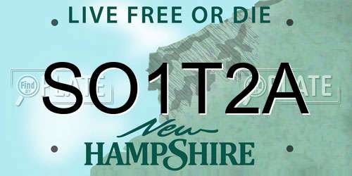 SO1T2A New Hampshire License Plate