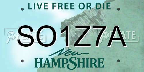 SO1Z7A New Hampshire License Plate