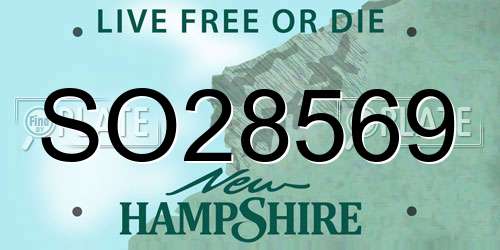 SO28569 New Hampshire License Plate