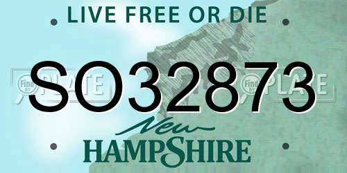 SO32873 New Hampshire License Plate