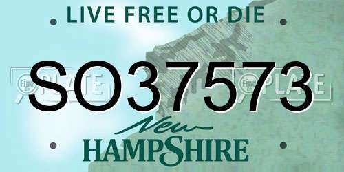 SO37573 New Hampshire License Plate