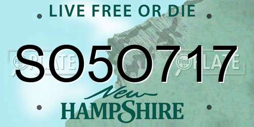 SO5O717 New Hampshire License Plate
