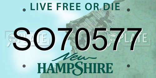 SO70577 New Hampshire License Plate