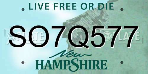 SO7Q577 New Hampshire License Plate