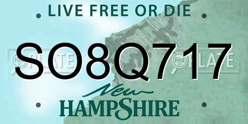 SO8Q717 New Hampshire License Plate