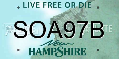 SOA97B New Hampshire License Plate