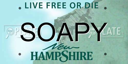 SOAPY New Hampshire License Plate