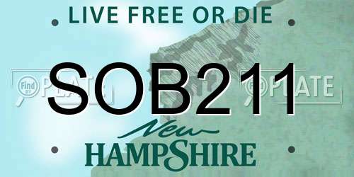 SOB211 New Hampshire License Plate
