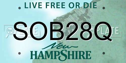 SOB28Q New Hampshire License Plate
