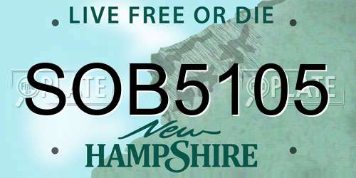 SOB5105 New Hampshire License Plate