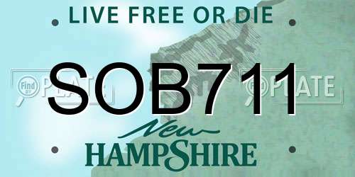 SOB711 New Hampshire License Plate