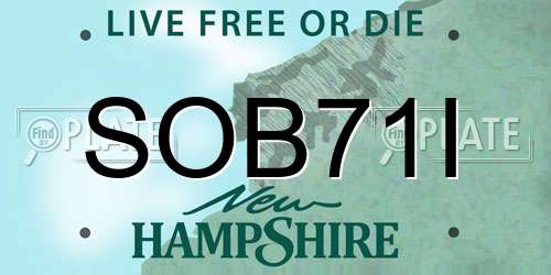SOB71I New Hampshire License Plate