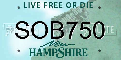 SOB750 New Hampshire License Plate