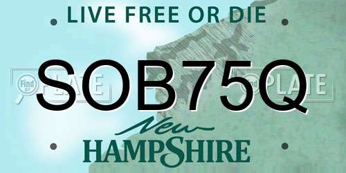 SOB75Q New Hampshire License Plate