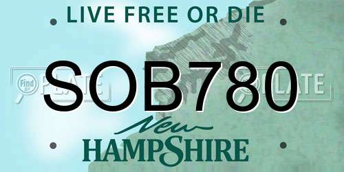 SOB780 New Hampshire License Plate