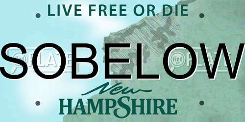 SOBELOW New Hampshire License Plate