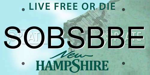 SOBSBBE New Hampshire License Plate