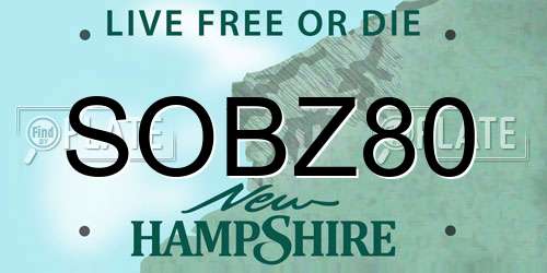 SOBZ80 New Hampshire License Plate