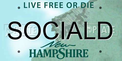 SOCIALD New Hampshire License Plate