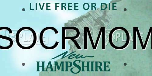 SOCRMOM New Hampshire License Plate