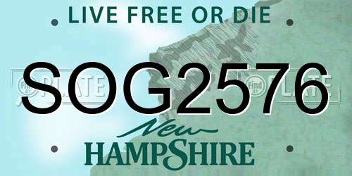 SOG2576 New Hampshire License Plate
