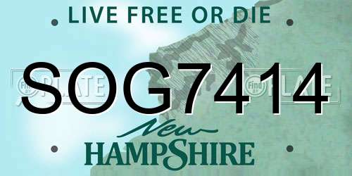 SOG7414 New Hampshire License Plate