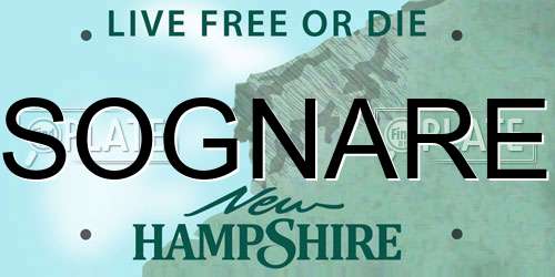 SOGNARE New Hampshire License Plate
