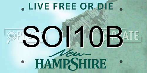 SOI10B New Hampshire License Plate