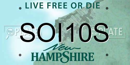 SOI10S New Hampshire License Plate