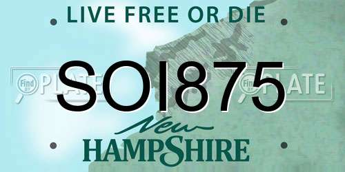 SOI875 New Hampshire License Plate