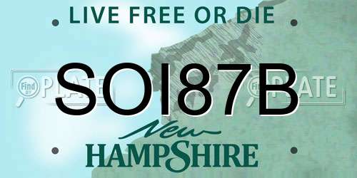 SOI87B New Hampshire License Plate
