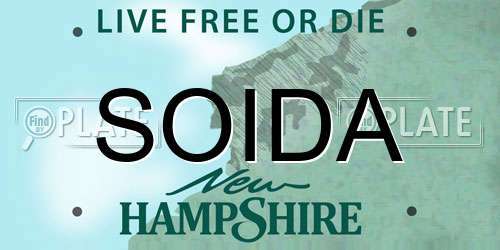 SOIDA New Hampshire License Plate