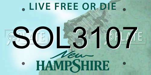 SOL3107 New Hampshire License Plate