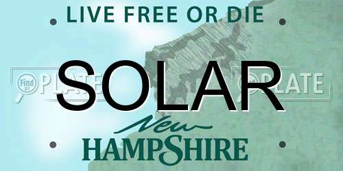 SOLAR New Hampshire License Plate