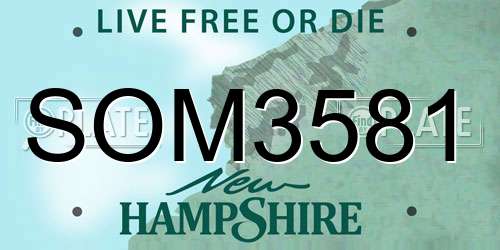 SOM3581 New Hampshire License Plate