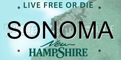 SONOMA New Hampshire License Plate
