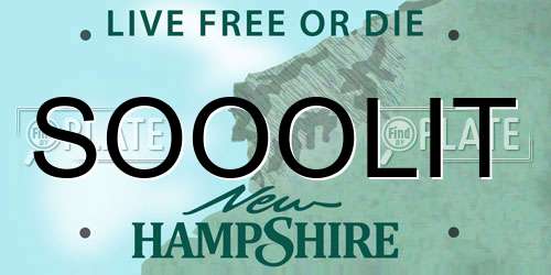 SOOOLIT New Hampshire License Plate