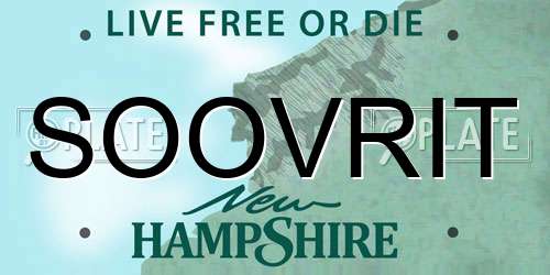 SOOVRIT New Hampshire License Plate